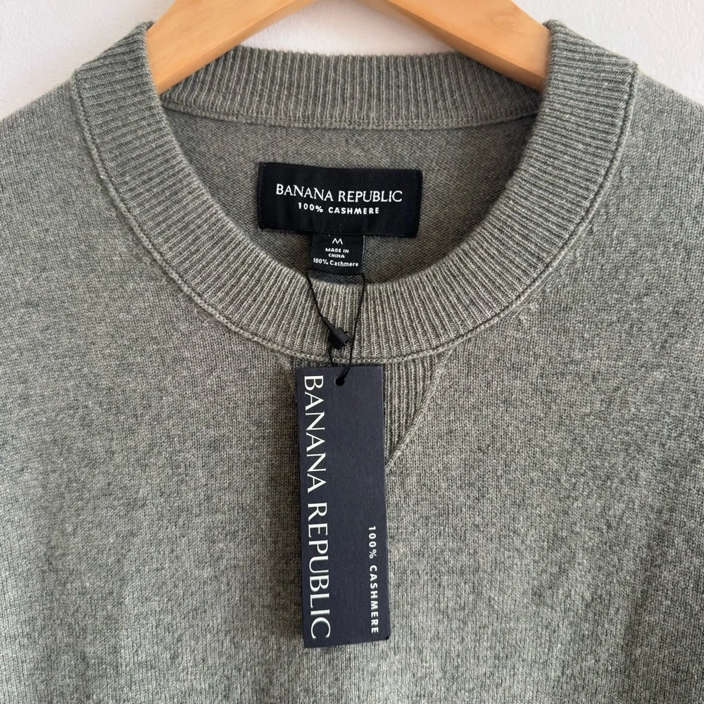 Banana Republic | Men's Green 100% Cashmere Crew Neck Sweater ~ NWT Medium